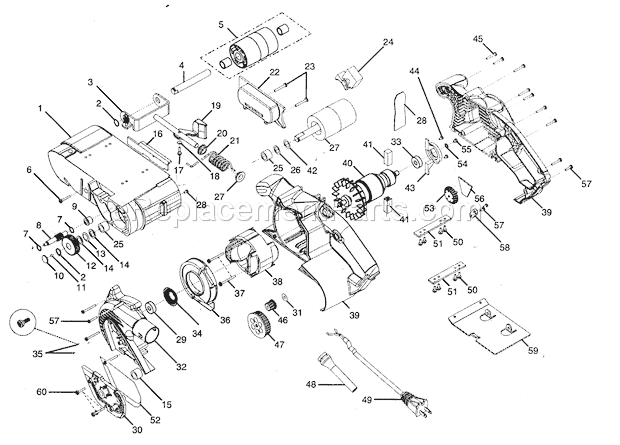 Motor Assy Diagram and Parts List for 315117270  Craftsman Sander Polisher