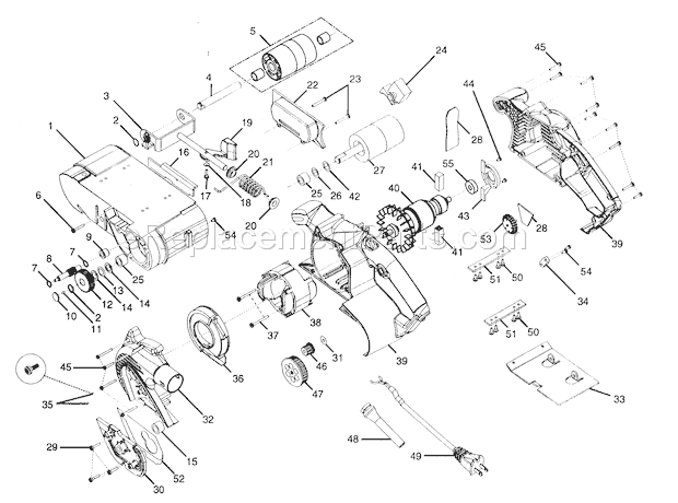 Housing Assy Diagram and Parts List for 315117280  Craftsman Sander Polisher