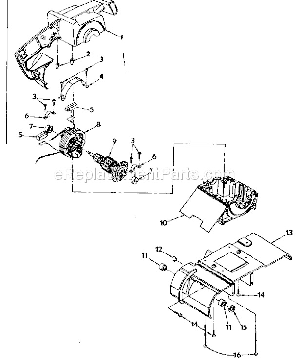 Field And Armature Assemb Diagram and Parts List for 315117910  Craftsman Belt or Drum Sander