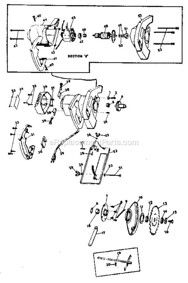 Unit Parts Diagram and Parts List for 31511810  Craftsman Circular Saw