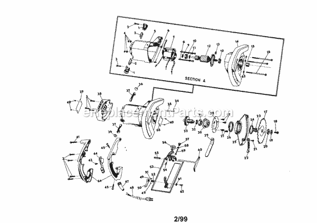 Unit Parts Diagram and Parts List for 31511850  Craftsman Circular Saw