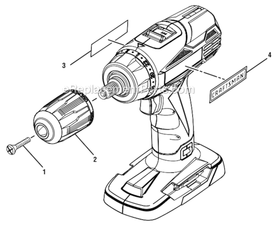 Page A Diagram and Parts List for 315119100  Craftsman Cordless Drill
