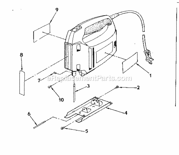 Base Assembly Diagram and Parts List for 315171400  Craftsman Jig Saw