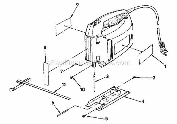 Page B Diagram and Parts List for 315171600  Craftsman Jig Saw
