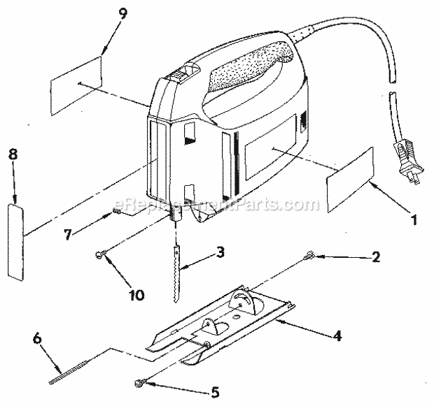 Base Assembly Diagram and Parts List for 315171601  Craftsman Jig Saw