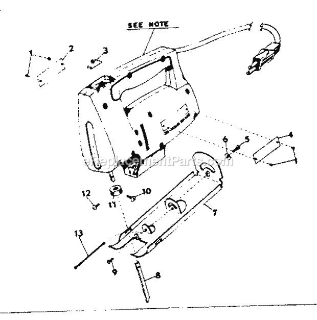 Unit Parts Diagram and Parts List for 31517180  Craftsman Jig Saw