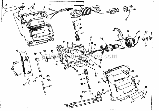 Unit Parts Diagram and Parts List for 31517220  Craftsman Jig Saw