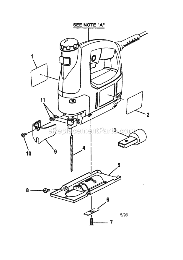 Craftsman Auto-Scroll Saw Diagram and Parts List for 315172320  Craftsman Table Saw