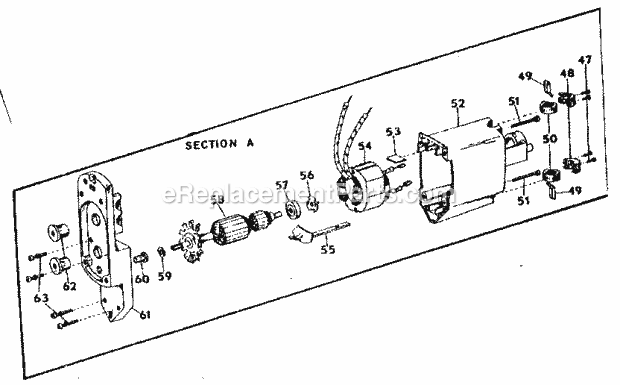 Field And Armature Assembly Diagram and Parts List for 31517258  Craftsman Jig Saw