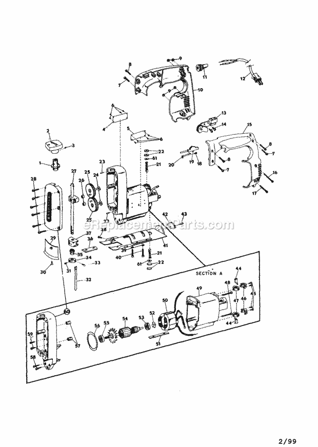 Unit Parts Diagram and Parts List for 31517260  Craftsman Table Saw