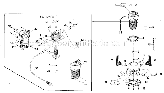 Unit Parts Diagram and Parts List for 315174451  Craftsman Router