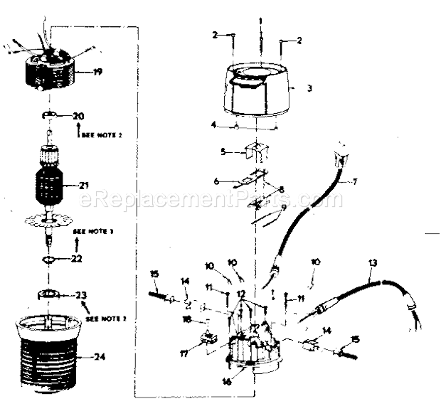 Motor Assembly Diagram and Parts List for 31517492  Craftsman Router