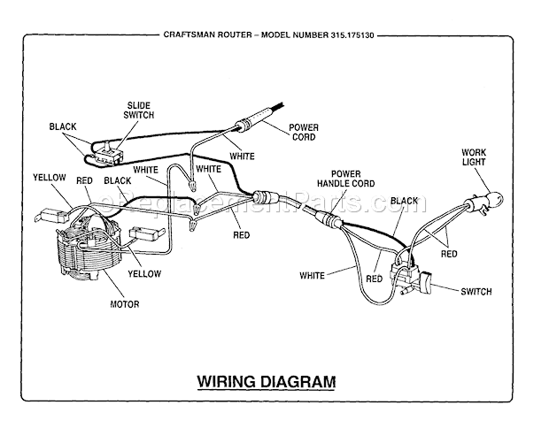 Page C Diagram and Parts List for 315175130  Craftsman Router