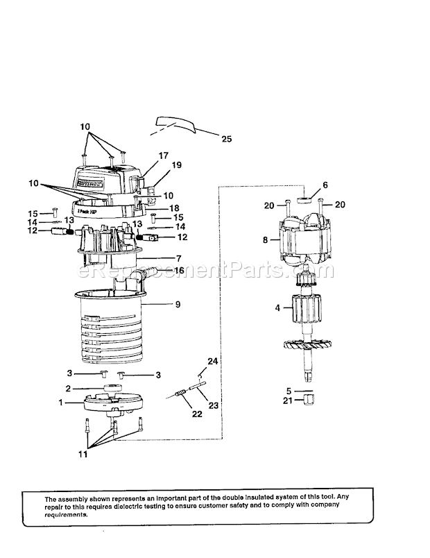 Motor/Housing-315.175341 Diagram and Parts List for 315175341  Craftsman Router