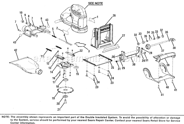 Joiner Assy Diagram and Parts List for 315175390  Craftsman Planer Jointer