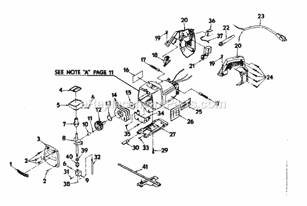 Base Assembly Diagram and Parts List for 31518401  Craftsman Scroll Saw