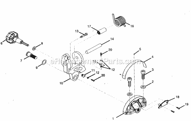 Hinge Assy Diagram and Parts List for 315212050  Craftsman Miter Saw