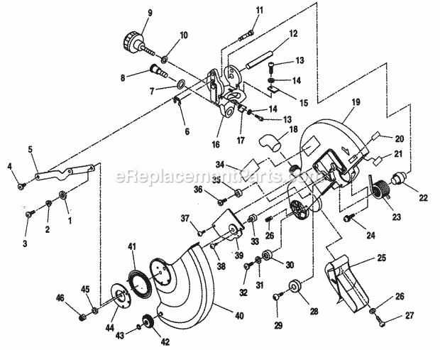 Guard Assy Diagram and Parts List for 315212240  Craftsman Miter Saw