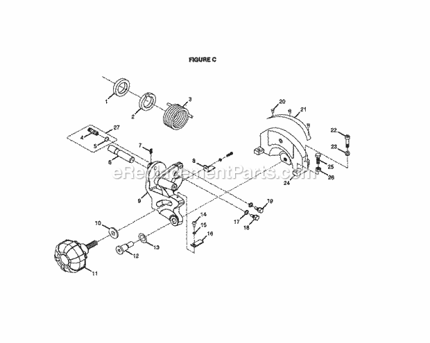 Arm Shaft / Pivot Diagram and Parts List for 315212340  Craftsman Miter Saw