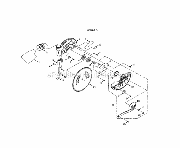 Dust Bag / Blade / Guard Diagram and Parts List for 315212340  Craftsman Miter Saw