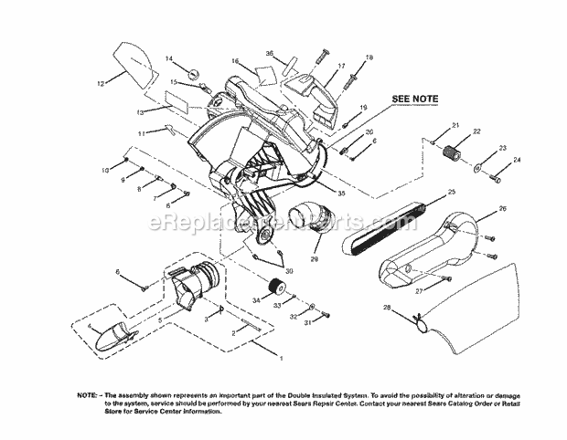 Dust Chute / Motor Diagram and Parts List for 315212350  Craftsman Miter Saw