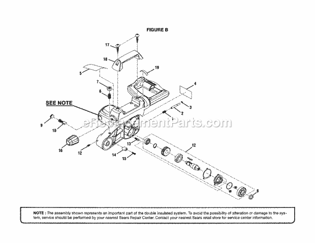 Arbor Assembly Diagram and Parts List for 315212380  Craftsman Miter Saw