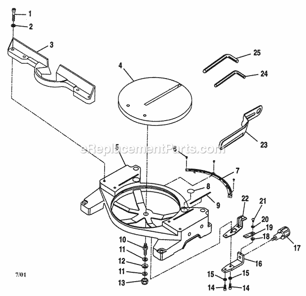 Saw Diagram and Parts List for 315212400  Craftsman Miter Saw