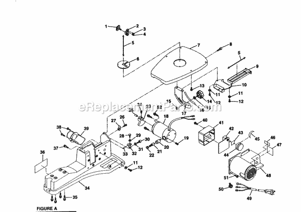 Page B Diagram and Parts List for 315216260  Craftsman Scroll Saw