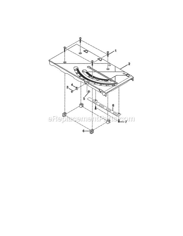 Sliding Miter Table Diagram and Parts List for 315218061  Craftsman Table Saw