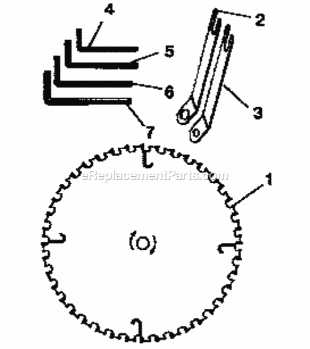 Saw Blade Diagram and Parts List for 315218290  Craftsman Table Saw