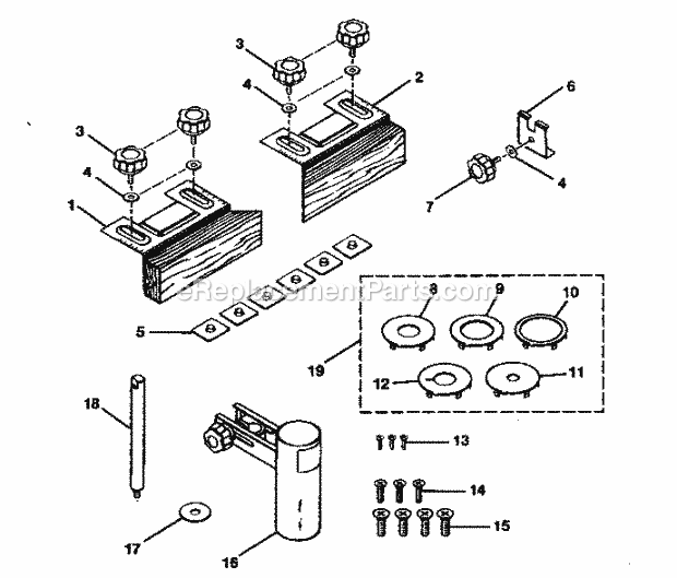 Accessory Diagram and Parts List for 315218290  Craftsman Table Saw