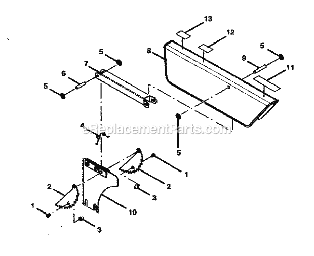 Blade Guard Diagram and Parts List for 315218290  Craftsman Table Saw
