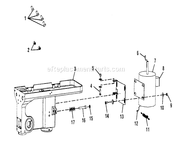 Motor Assy Diagram and Parts List for 315219140  Craftsman Drill Press