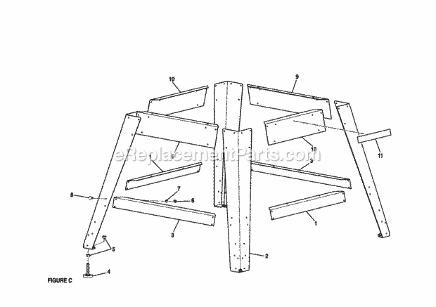 Figure C Diagram and Parts List for 315220380  Craftsman Chop Saw