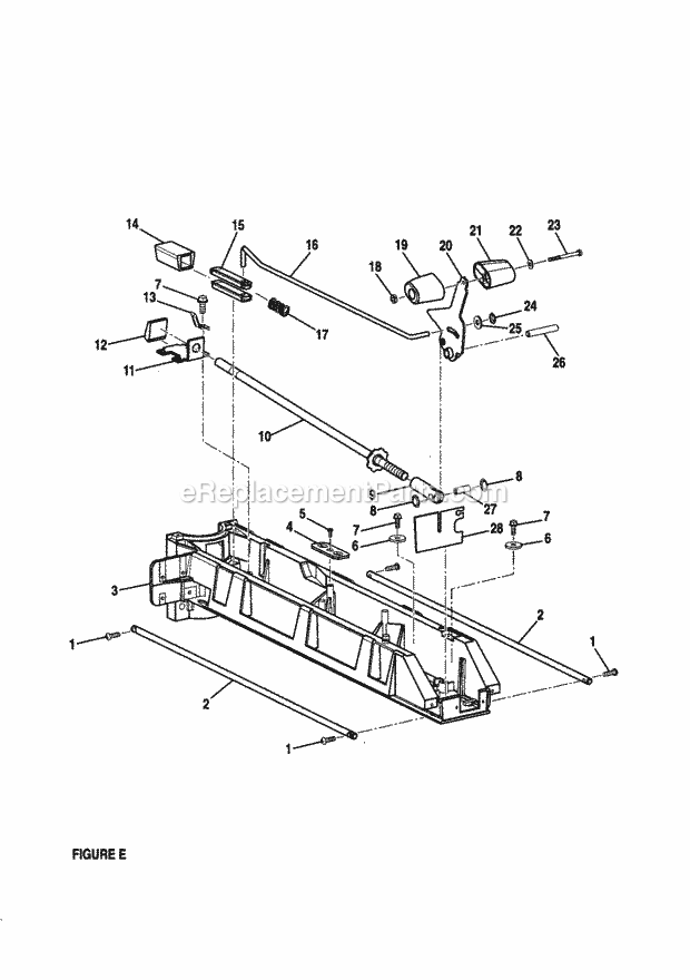 Figure E Diagram and Parts List for 315220380  Craftsman Chop Saw