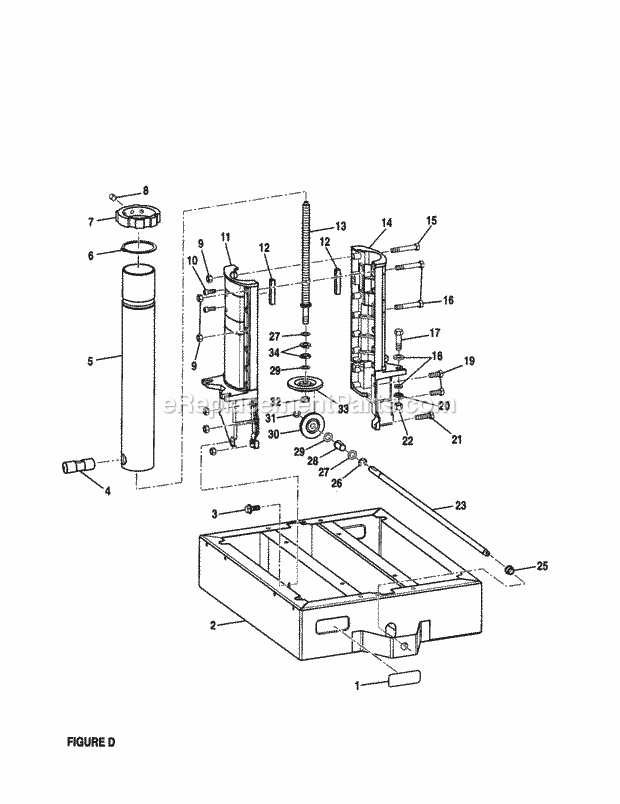 Base Diagram and Parts List for 315220381  Craftsman Chop Saw