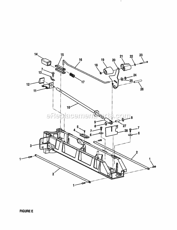 Arm Lock Rod Diagram and Parts List for 315220381  Craftsman Chop Saw