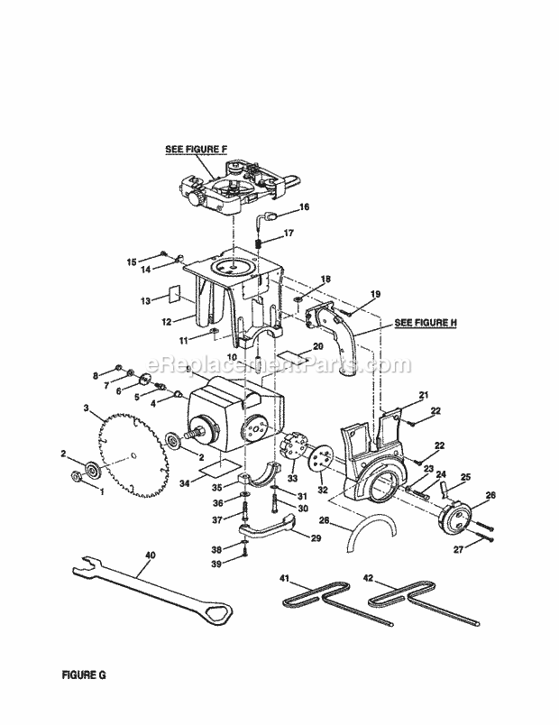 Motor/Blade Diagram and Parts List for 315220381  Craftsman Chop Saw