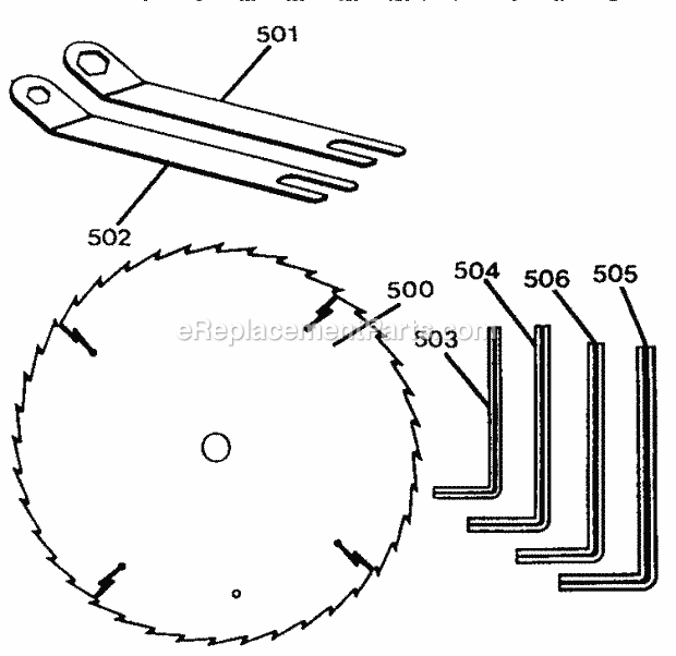 Replacement Parts Diagram and Parts List for 315221850  Craftsman Table Saw