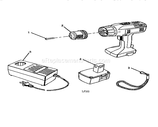 Page A Diagram and Parts List for 315221970  Craftsman Cordless Drill