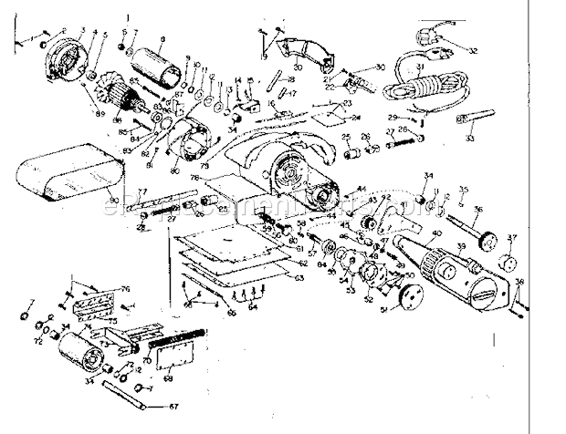 Unit Parts Diagram and Parts List for 31522620  Craftsman Belt or Drum Sander