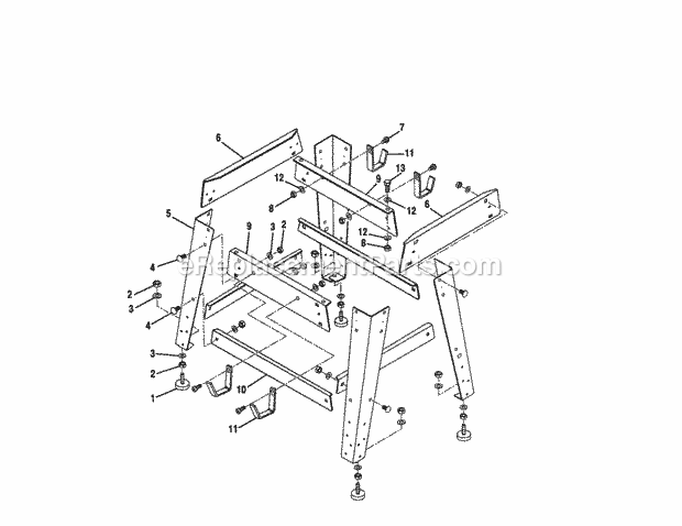 Table Diagram and Parts List for 315228110  Craftsman Table Saw