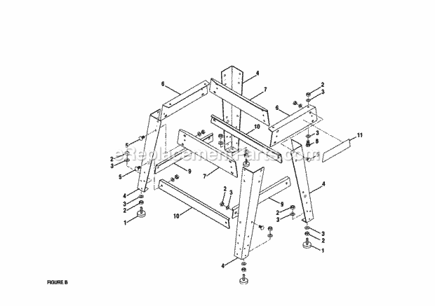 Page B Diagram and Parts List for 315228310  Craftsman Table Saw