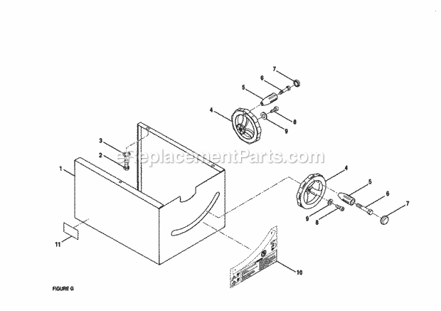 Page G Diagram and Parts List for 315228410  Craftsman Table Saw