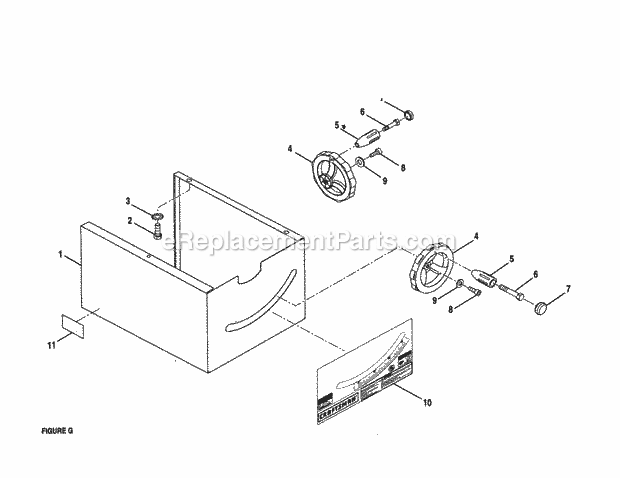 Base Diagram and Parts List for 315228490  Craftsman Table Saw