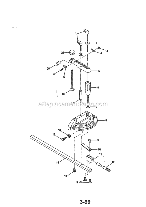 Craftsman Table Saw Diagram and Parts List for 315228510  Craftsman Table Saw
