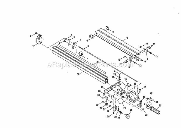 Figure C Diagram and Parts List for 315228510  Craftsman Table Saw