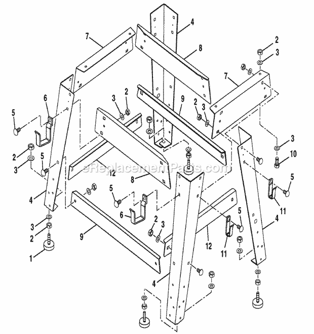 Page B Diagram and Parts List for 315228590  Craftsman Table Saw