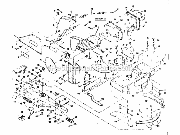 Unit Parts Diagram and Parts List for 31523450  Craftsman Miter Saw