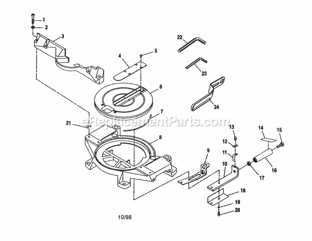Compound Miter Saw Diagram and Parts List for 315235370  Craftsman Miter Saw